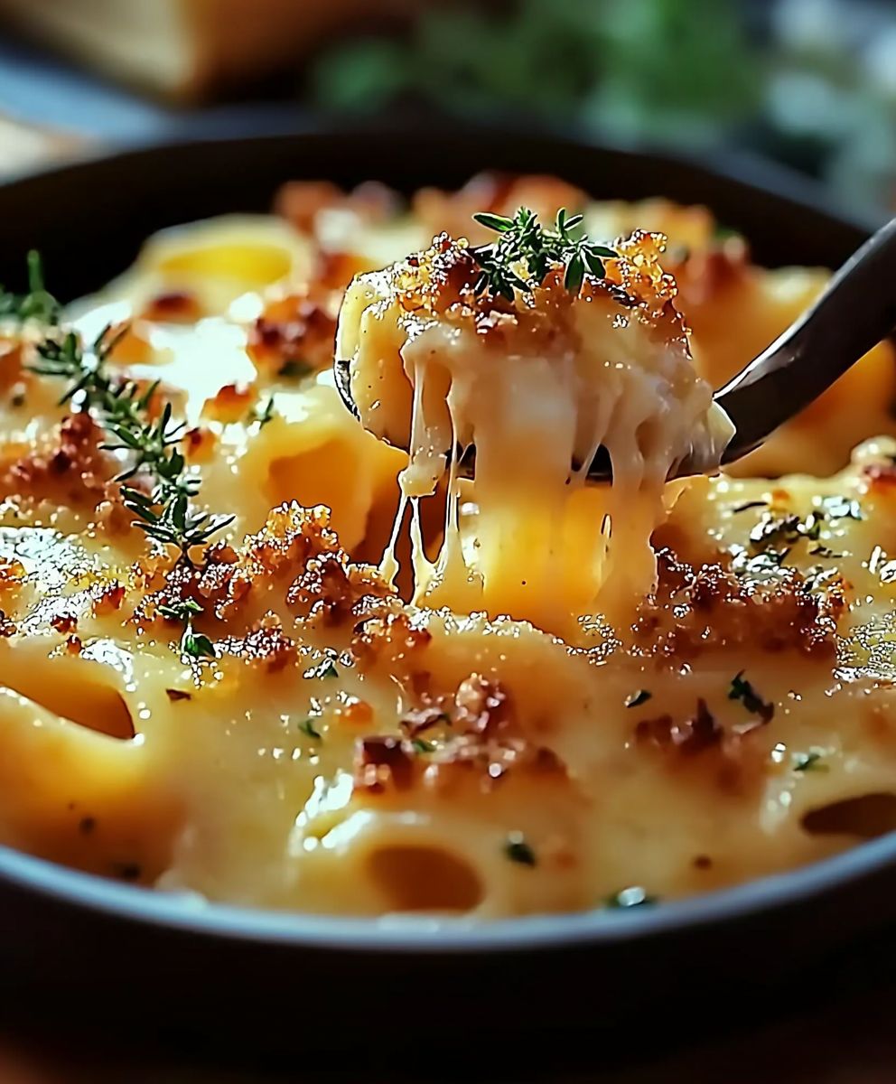 Pâtes hachées fromage poêle