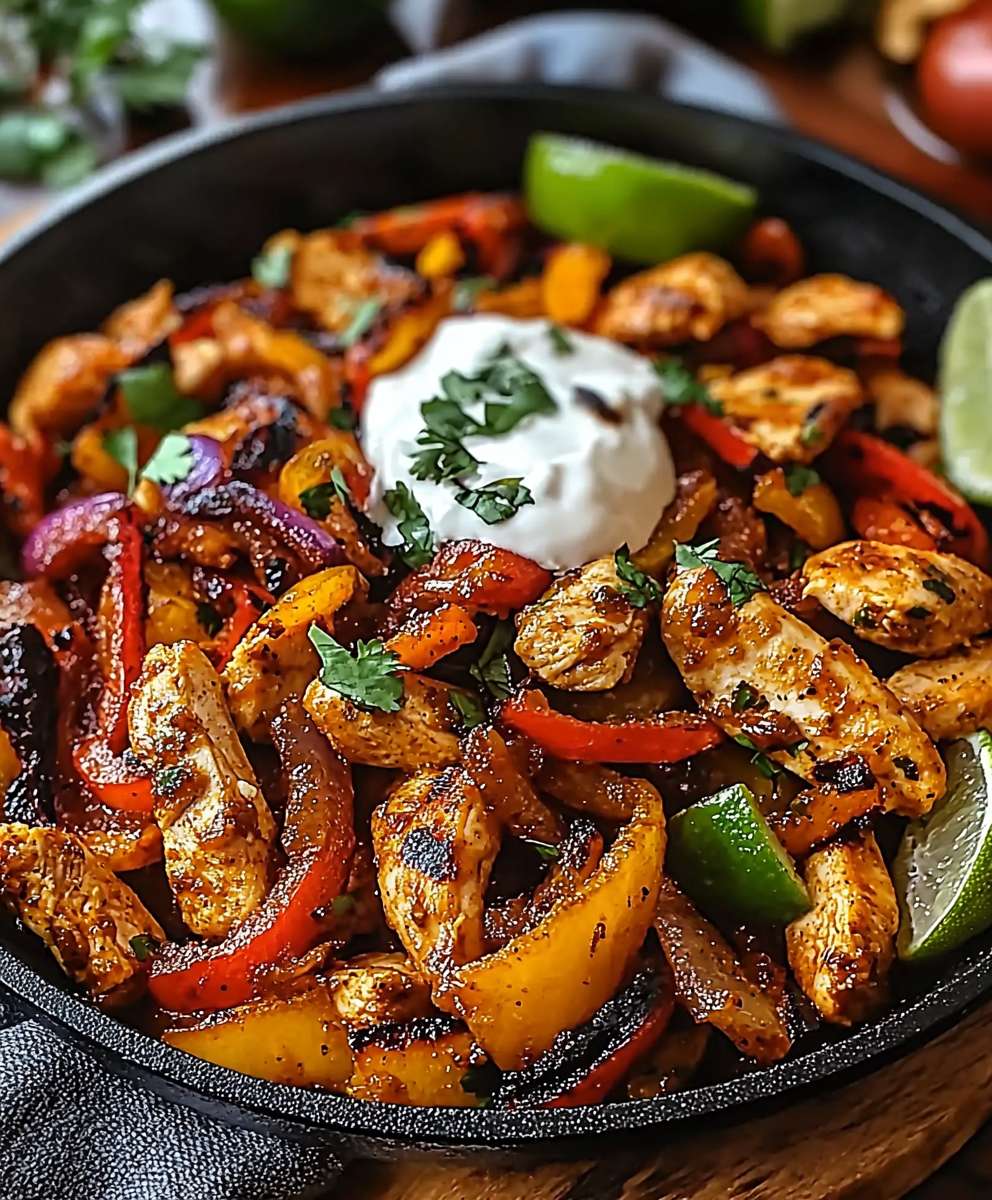 Fajitas au poulet poêlée