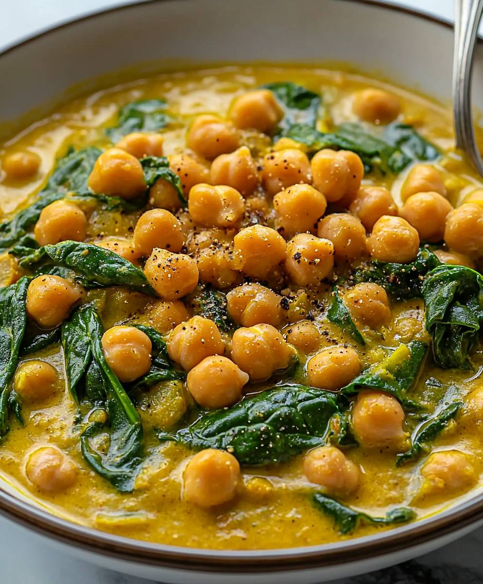 Curry pois chiches épinards