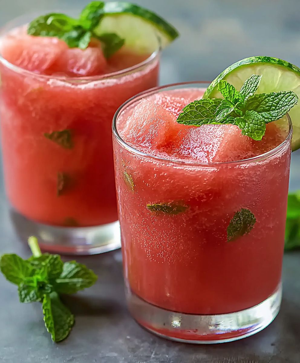 Rafraîchissement pastèque et menthe