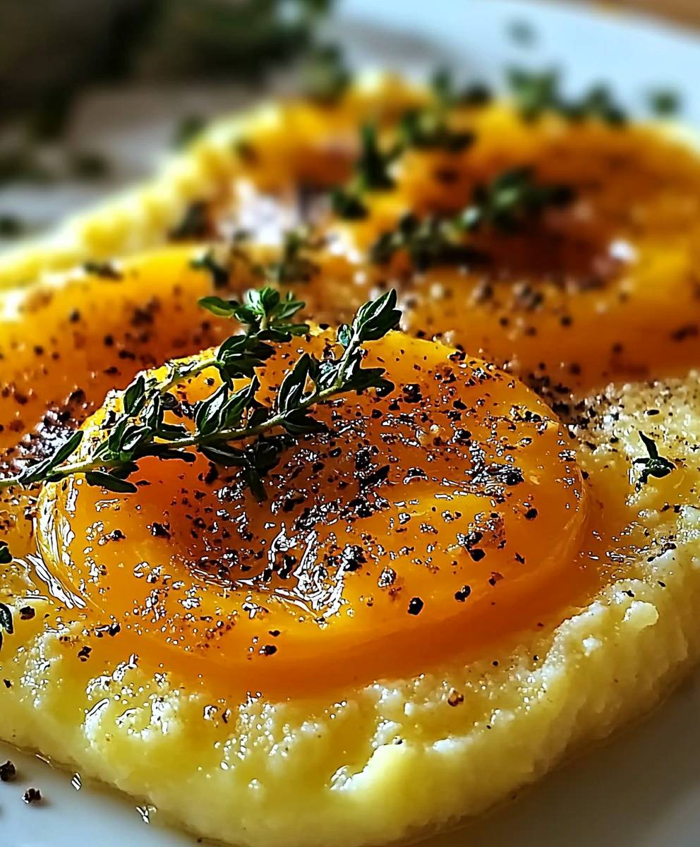 Oeufs au plat frico polenta