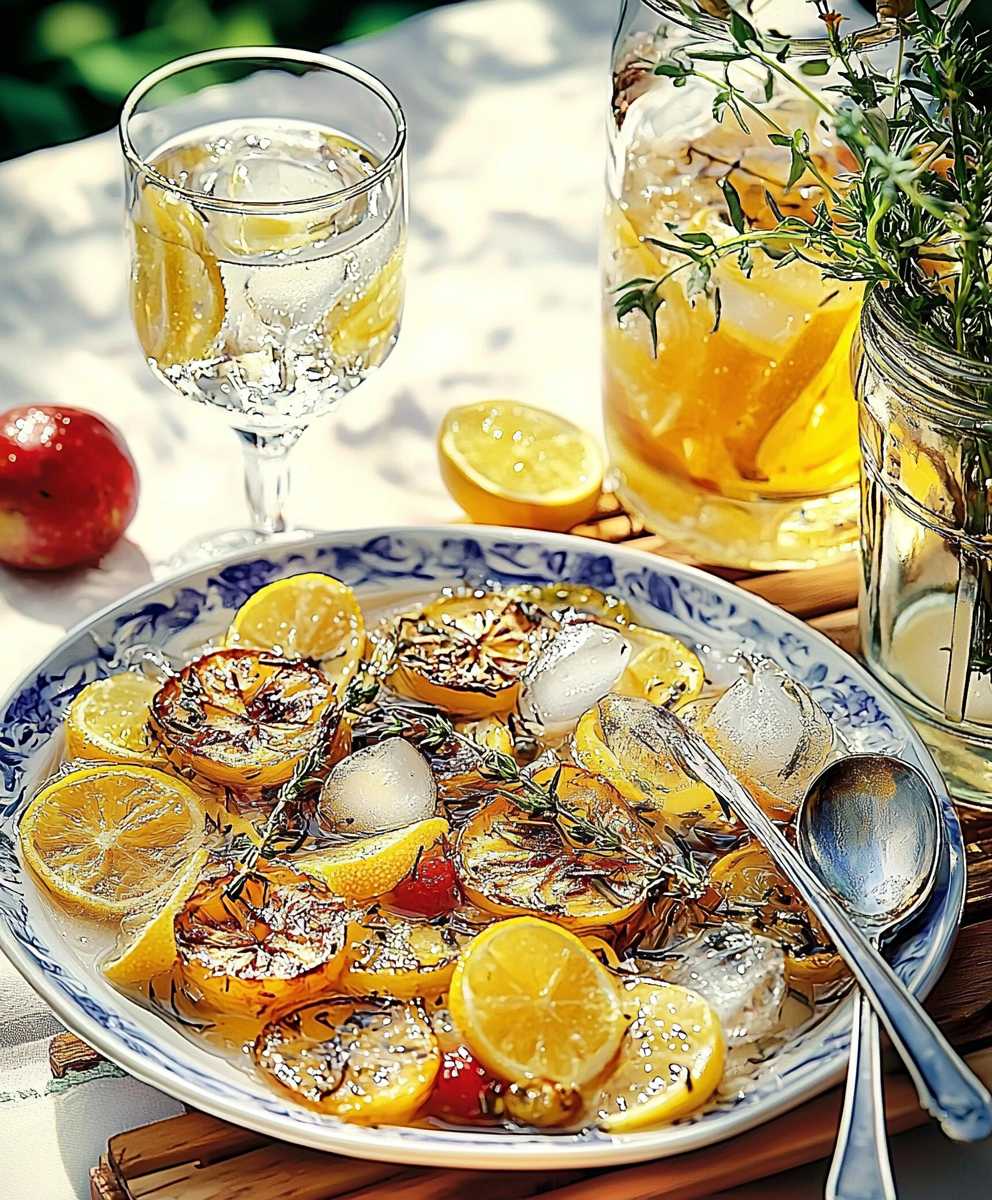 Eau infusée provençale glacée