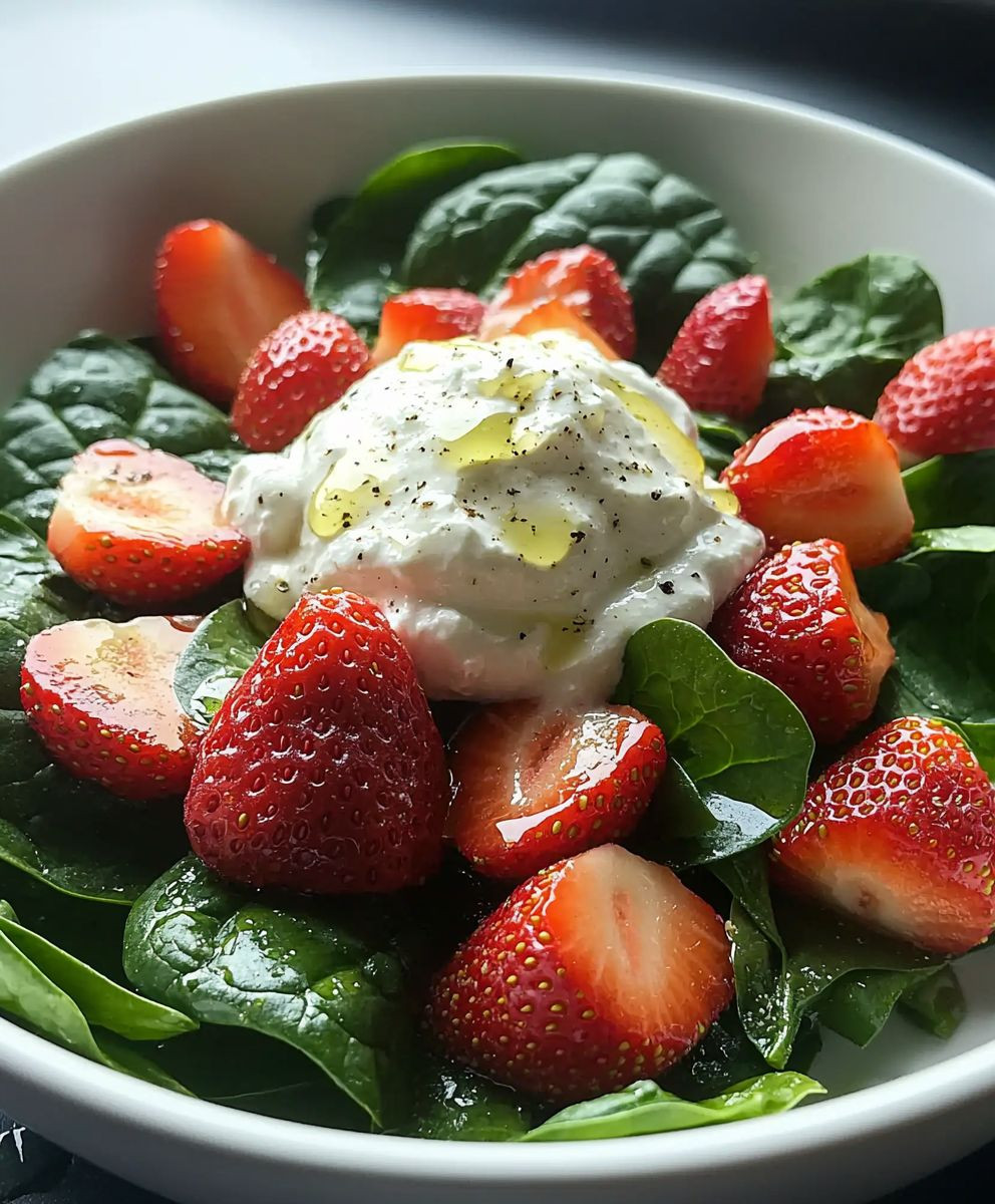 Salade épinards fraises