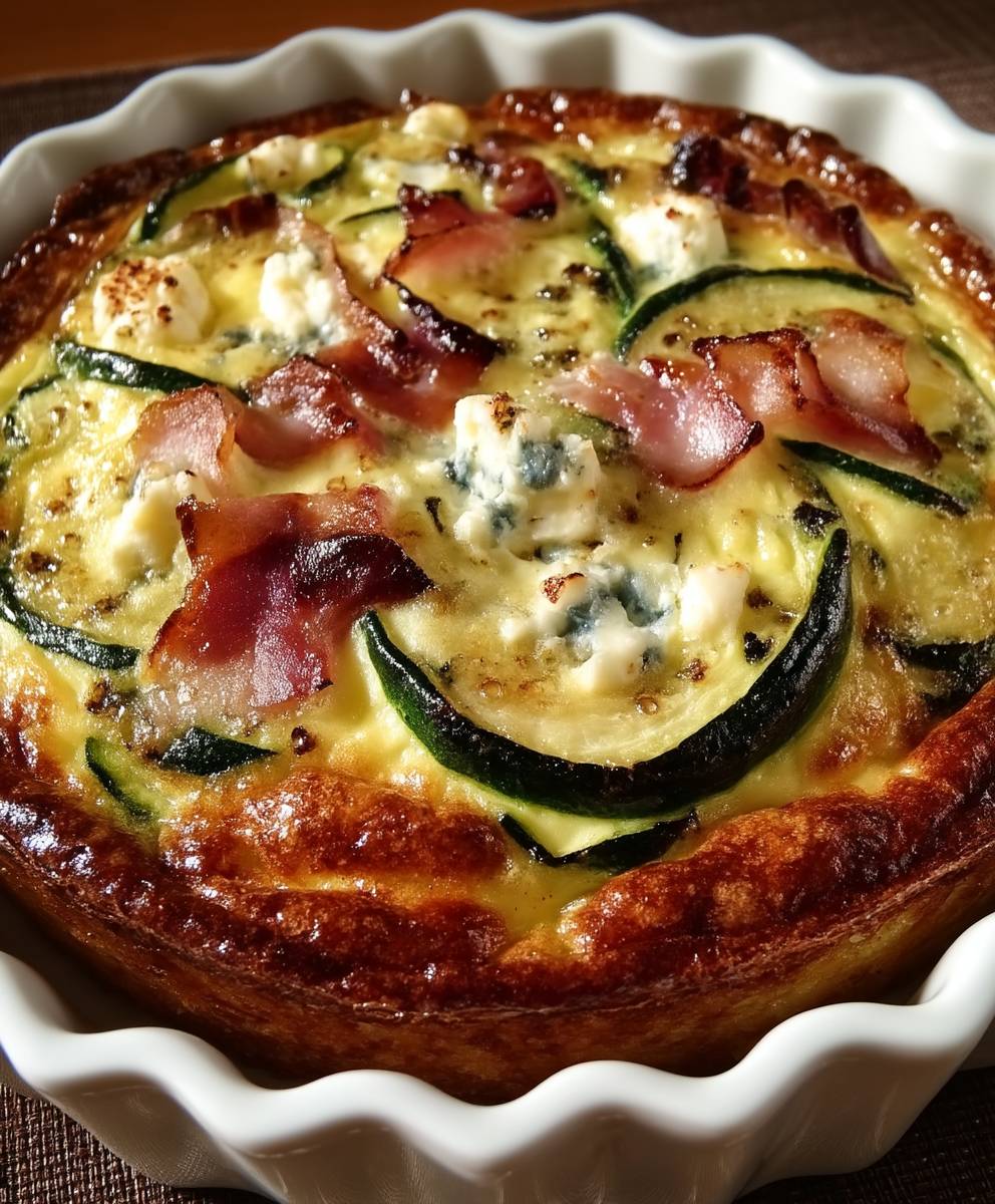 Clafoutis courgettes lardons chèvre