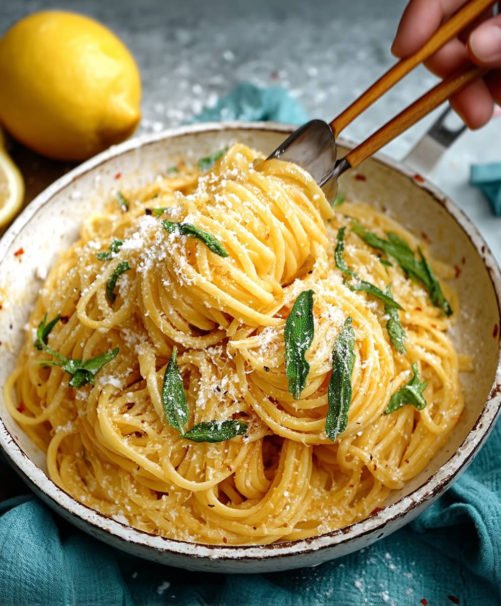 Pâtes citron et sauge