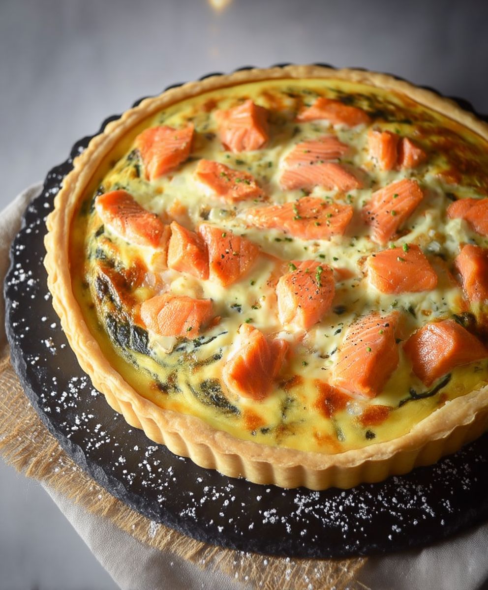 Tarte saumon épinards mozzarella