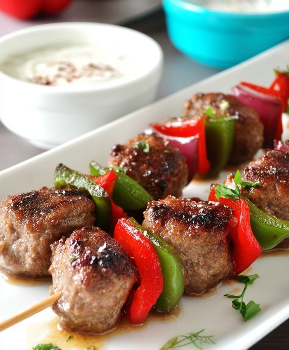 Brochettes boulettes boeuf