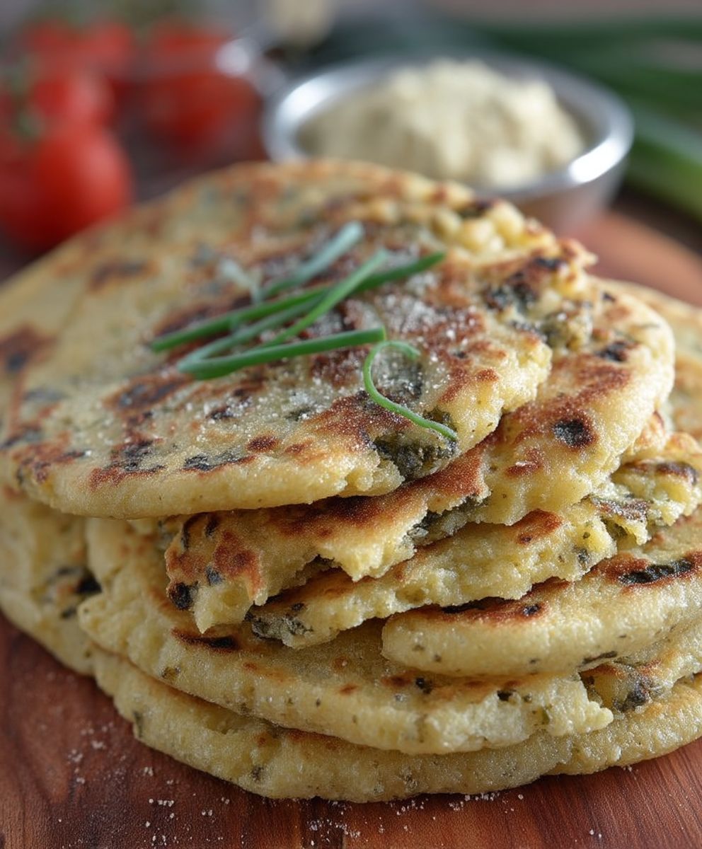 Galettes semoule oignons verts