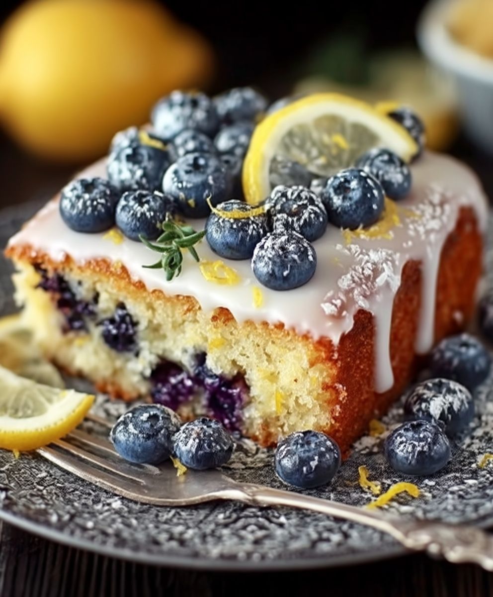 Gateau citron myrtilles