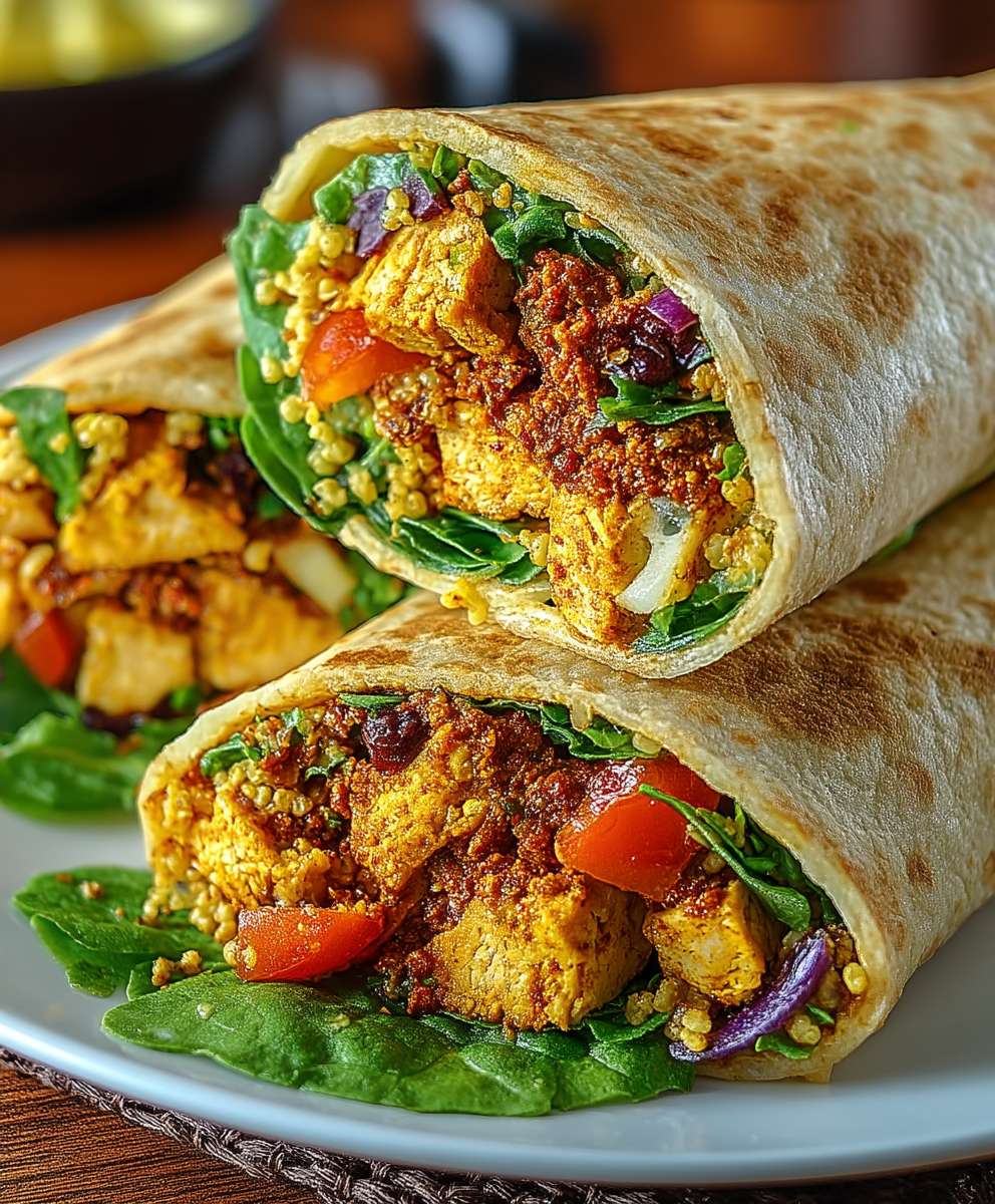 Wraps tempeh curry riches protéines