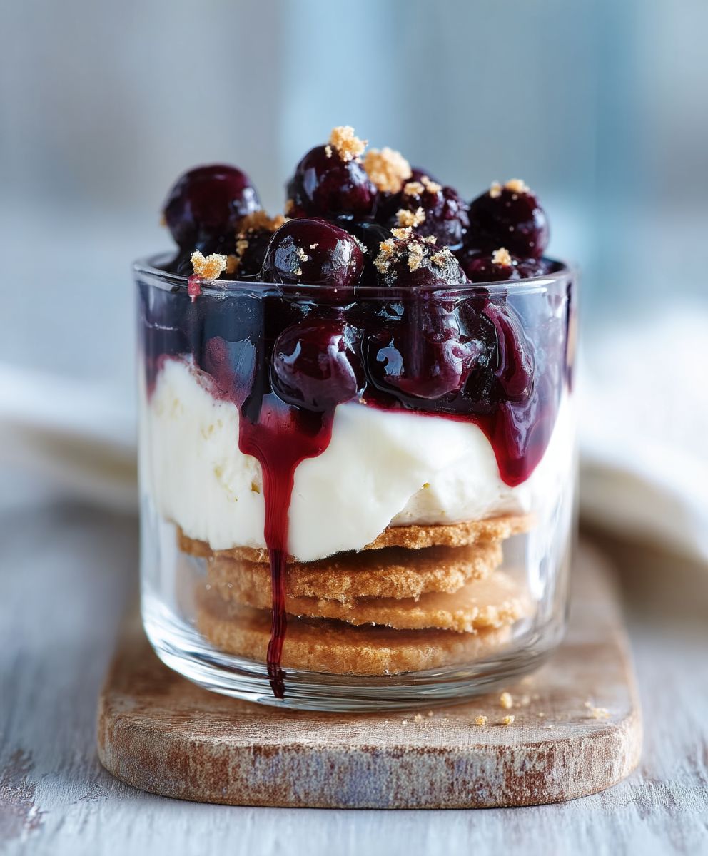 Cheesecake myrtilles en pot