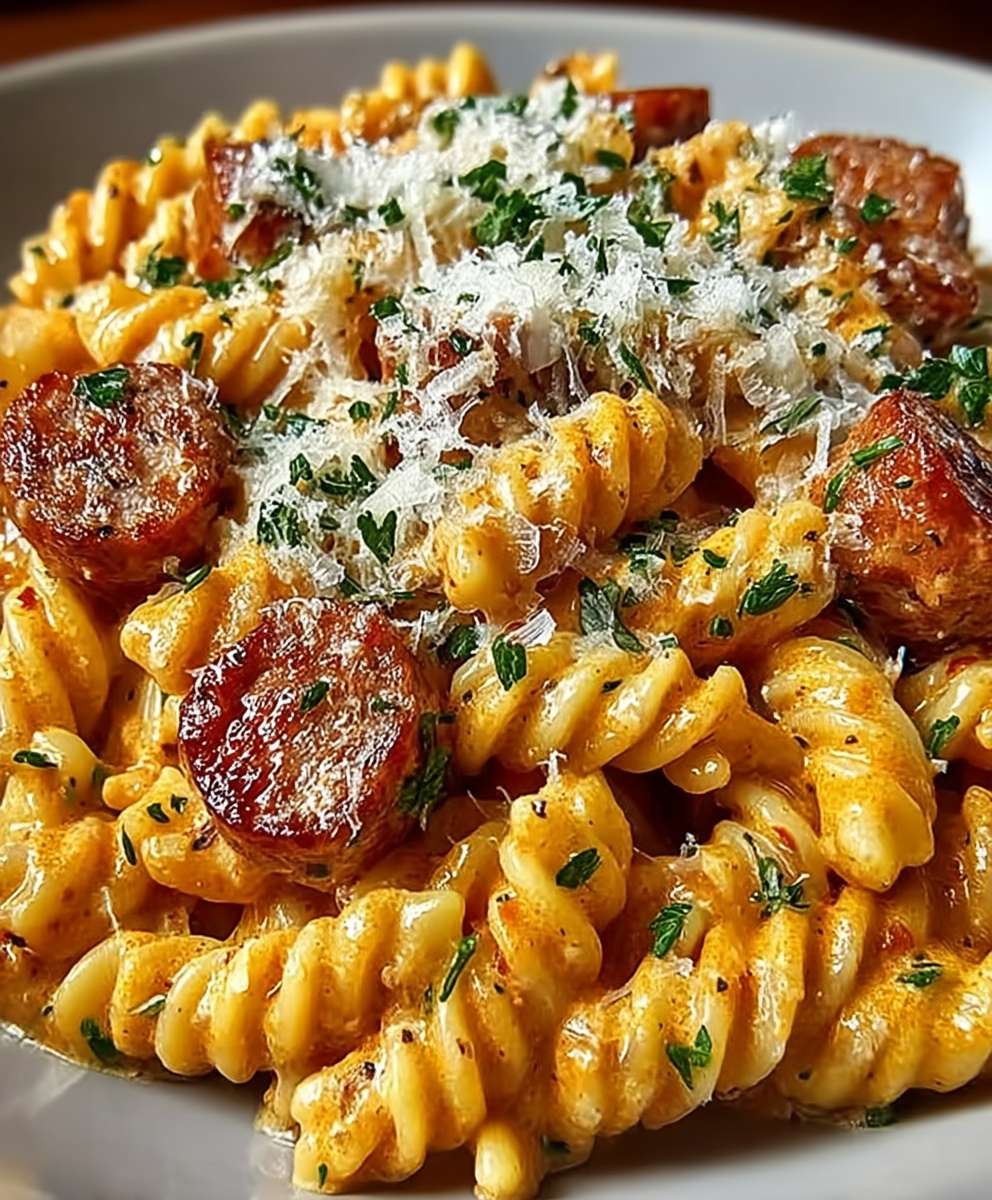 Pâtes rotini saucisse crème