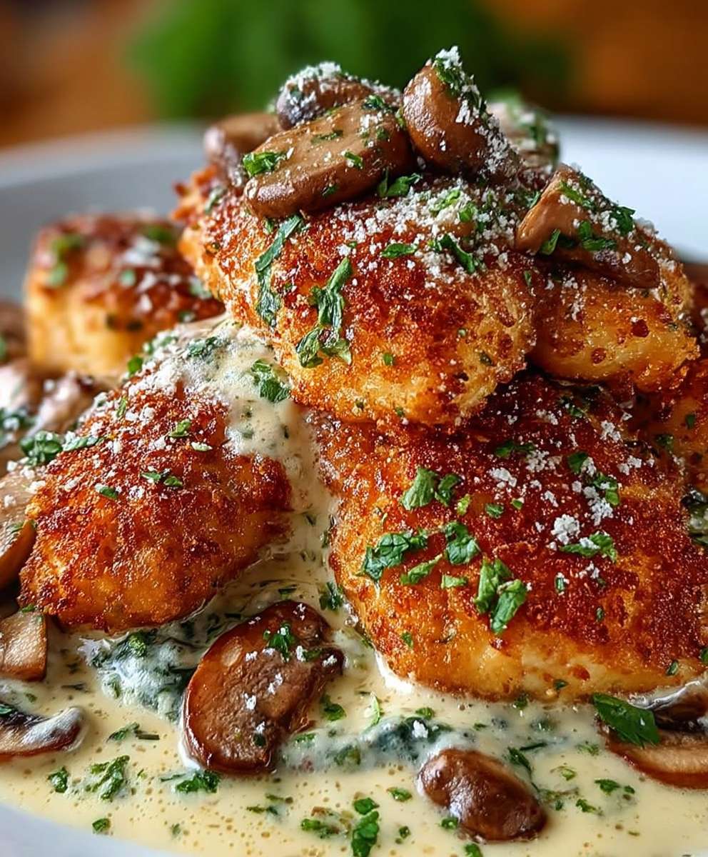 Poulet sauce veloutée champignons