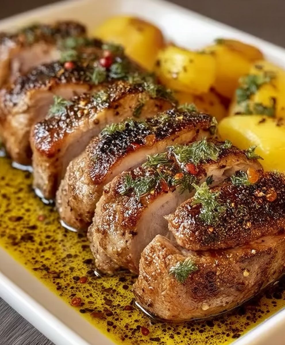 Filet mignon porc rôti moutarde ancienne