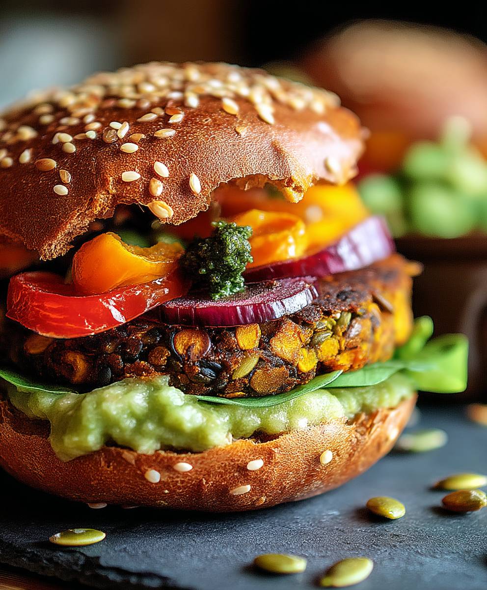Burgers végétariens graines de citrouille