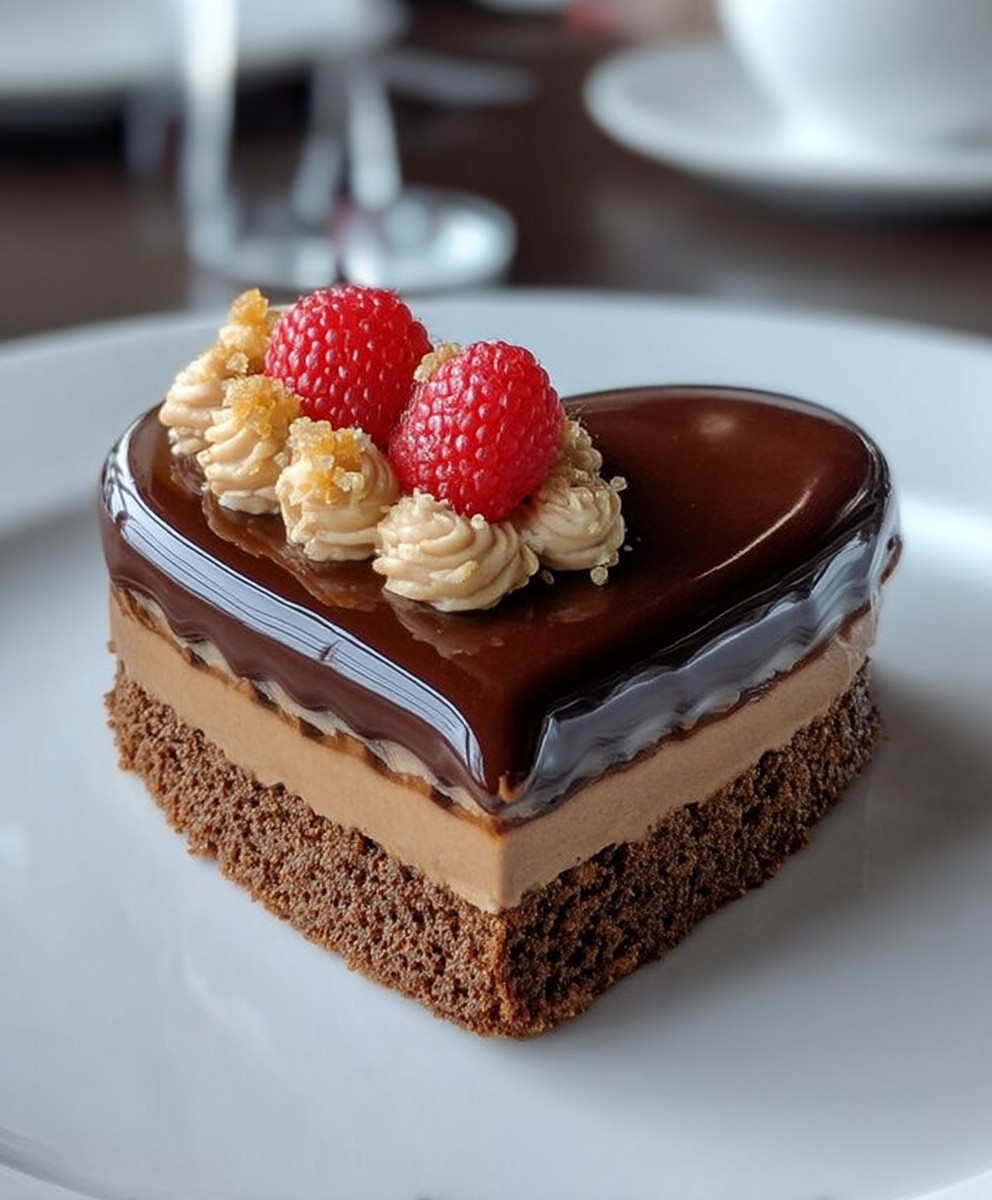 Coeur Dacquoise Chocolat Ganache Carambars