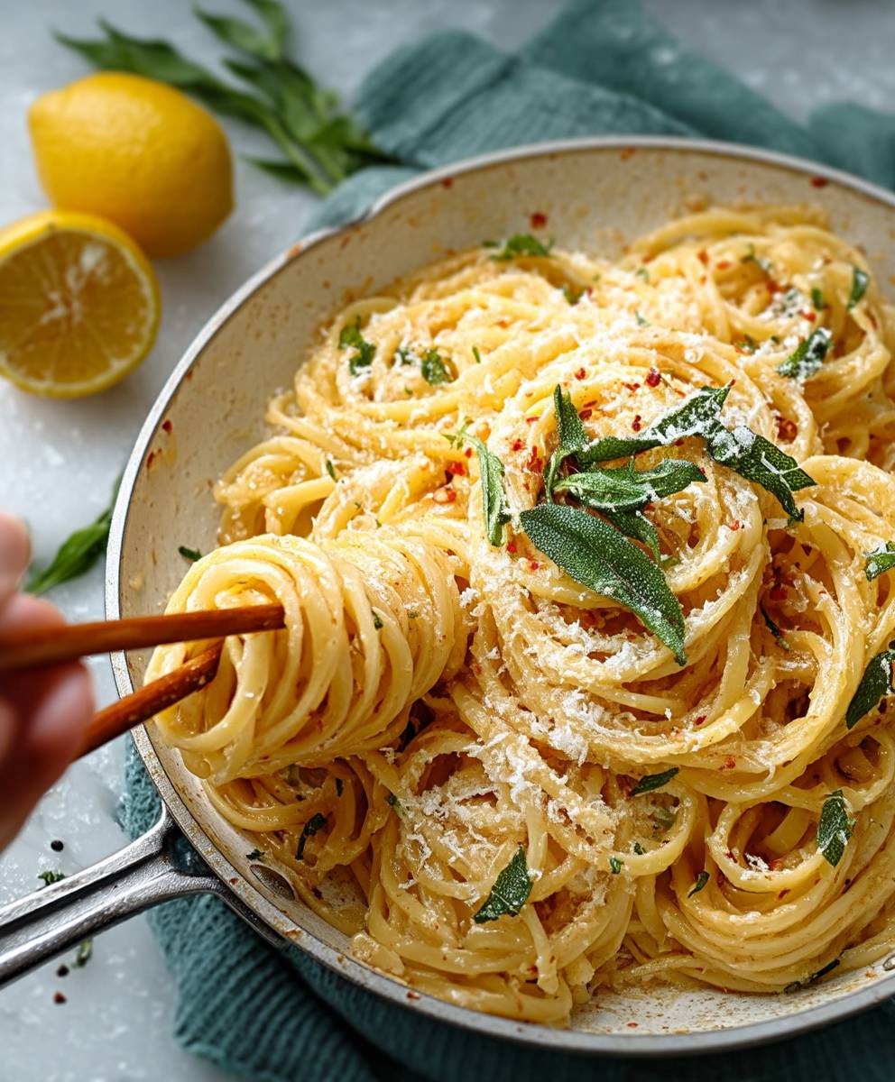 Pâtes citron et sauge