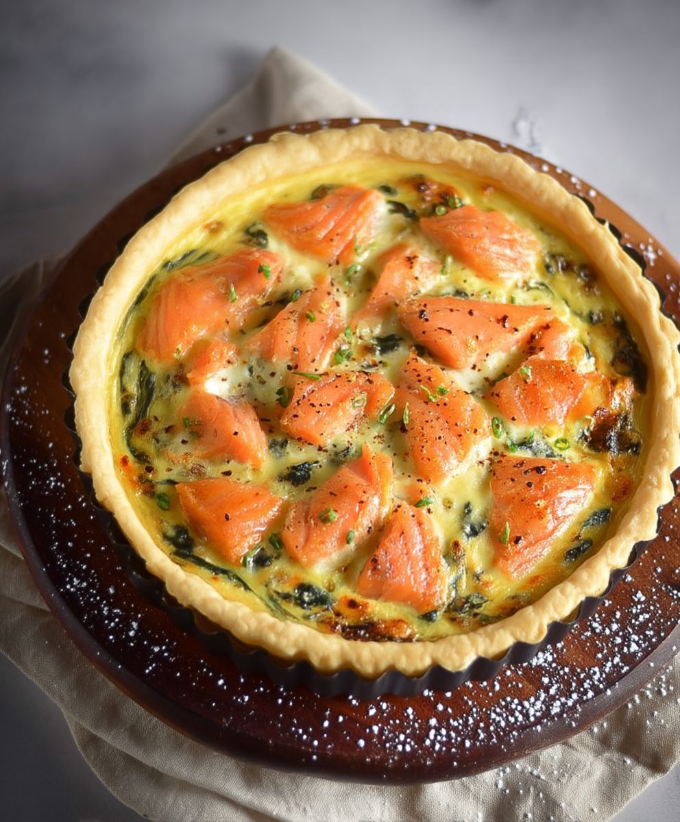 Tarte saumon épinards mozzarella