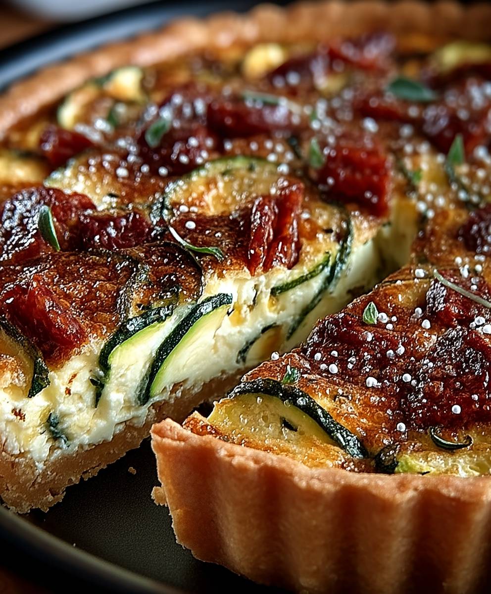 Tarte courgette ricotta chorizo