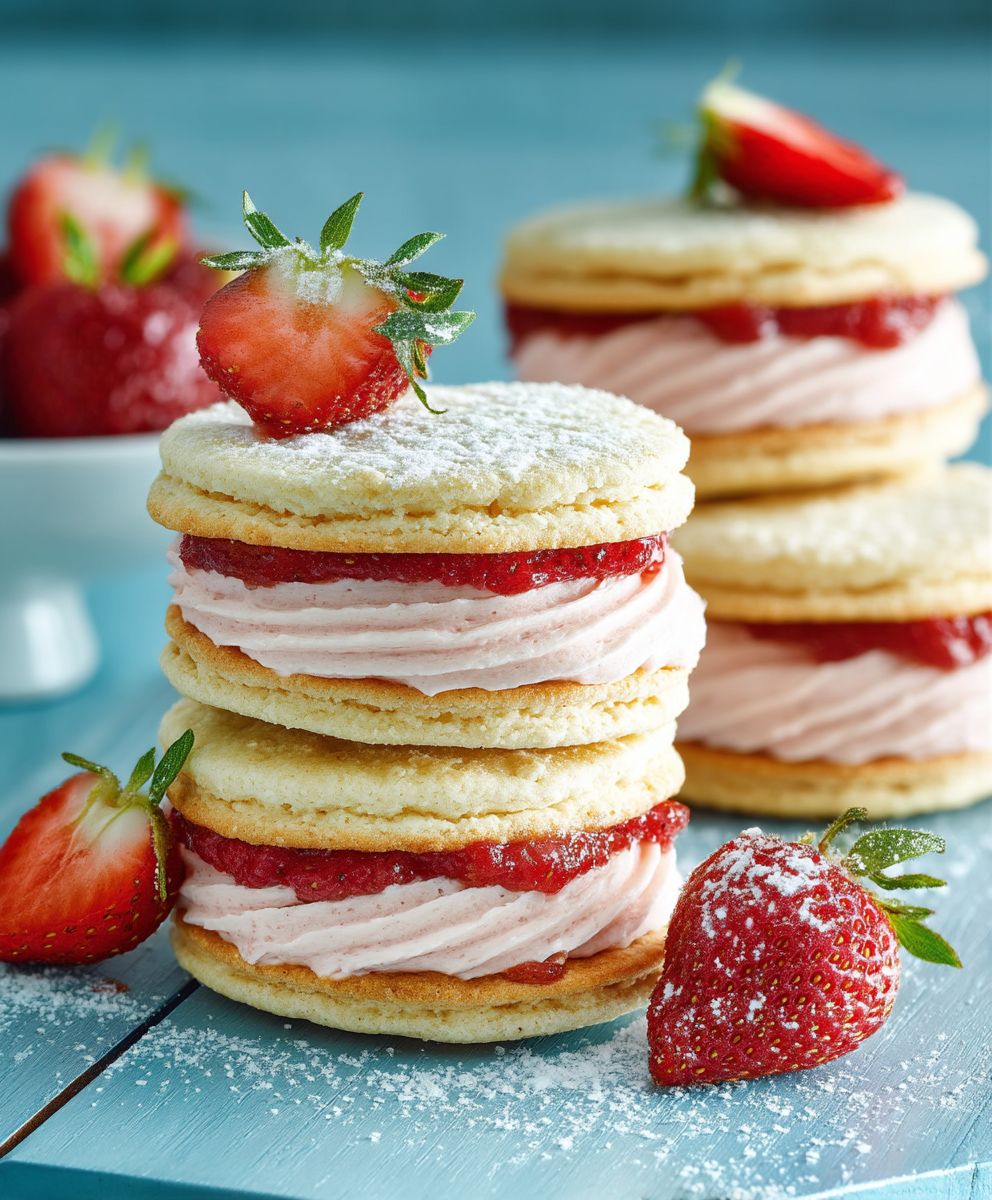 Parfait fraise congelé sandwich