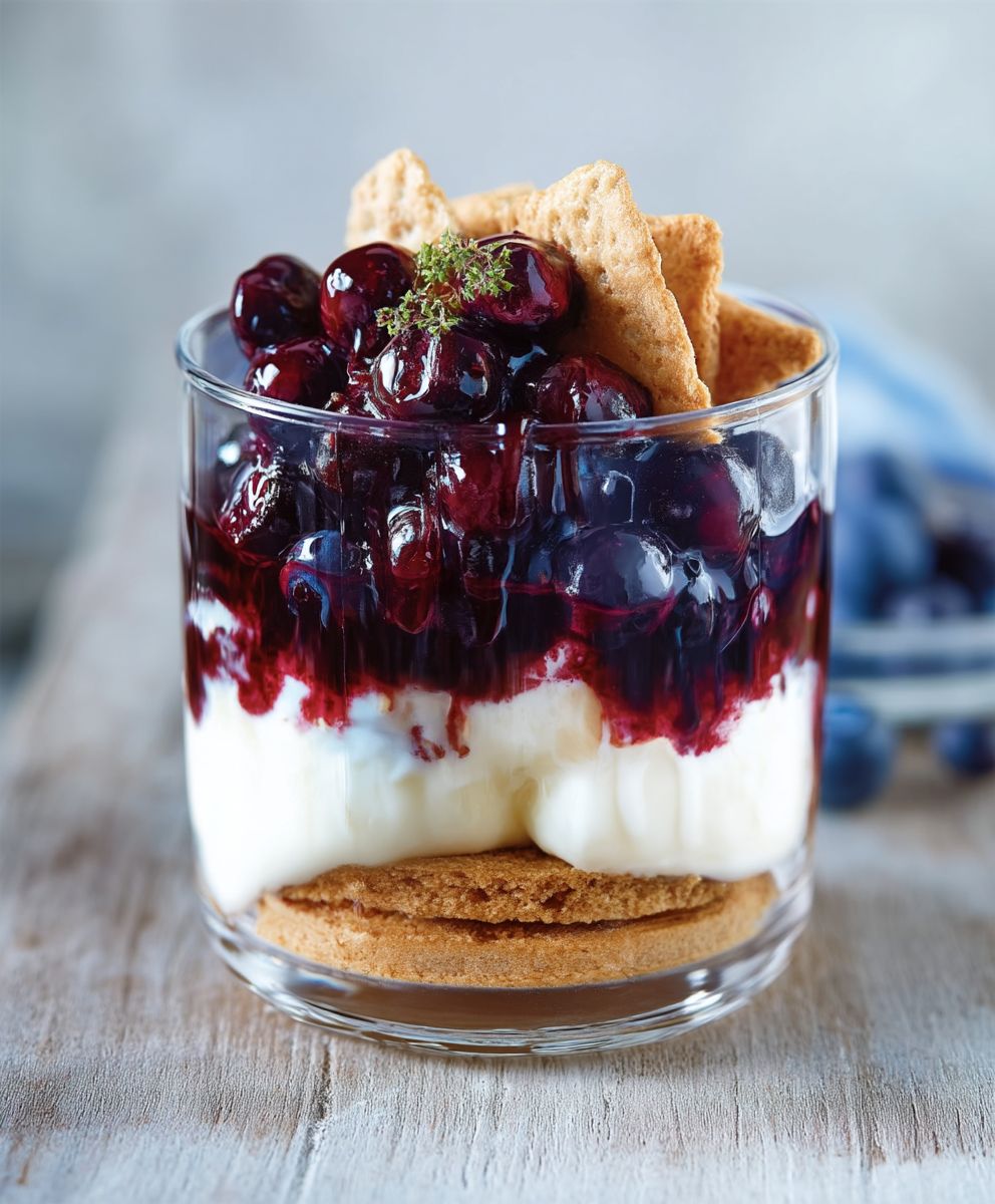 Cheesecake myrtilles en pot