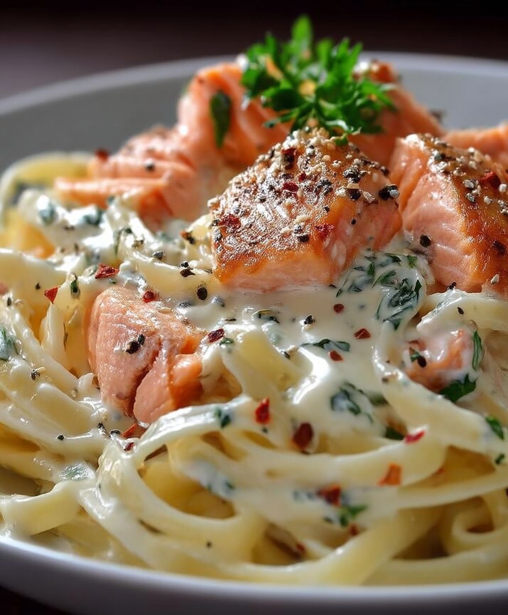 Pâtes saumon crème