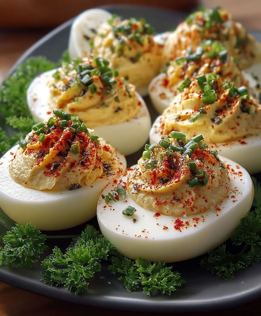 Oeufs durs farcis paprika