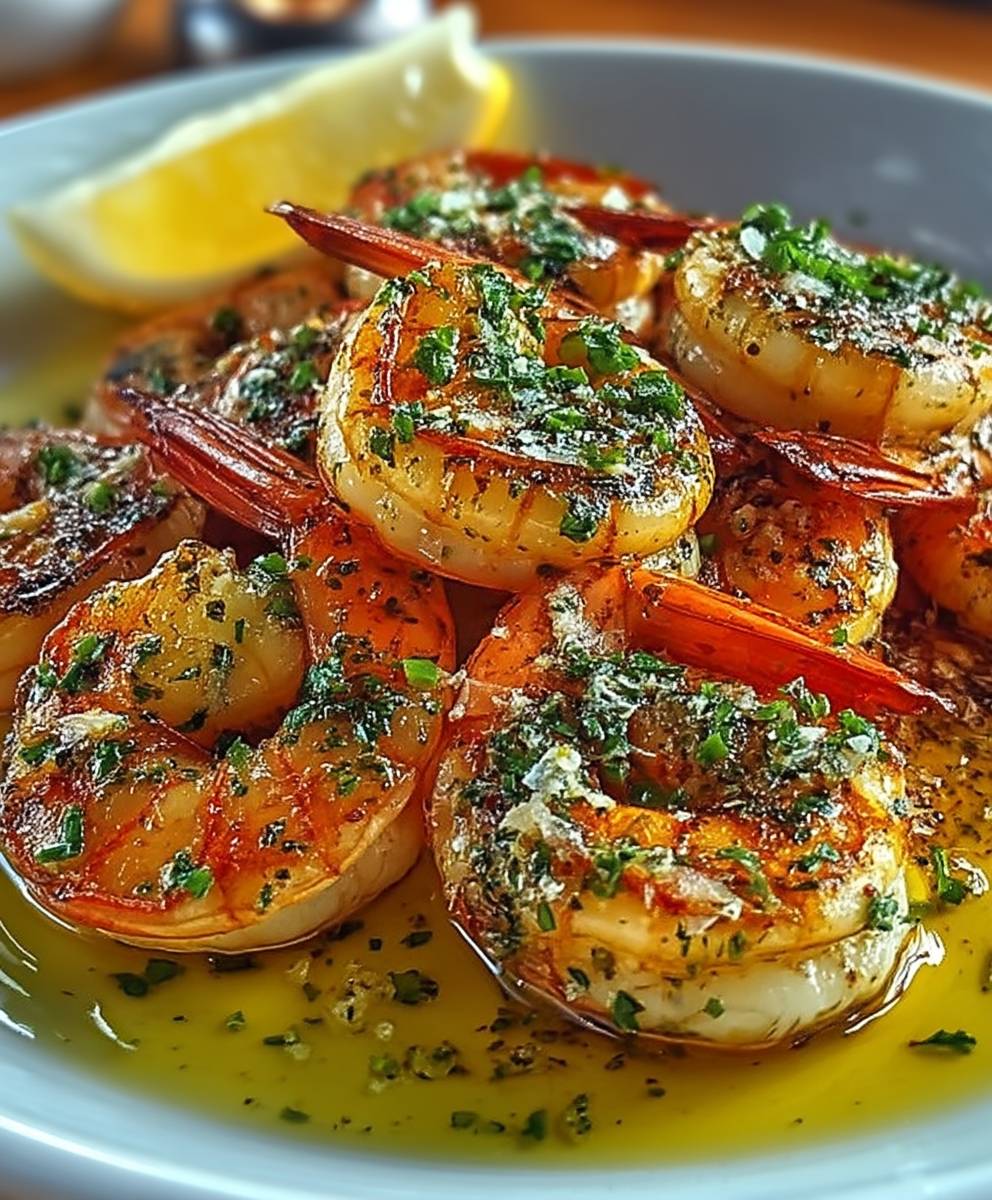 Poêlée gambas beurre ail facile