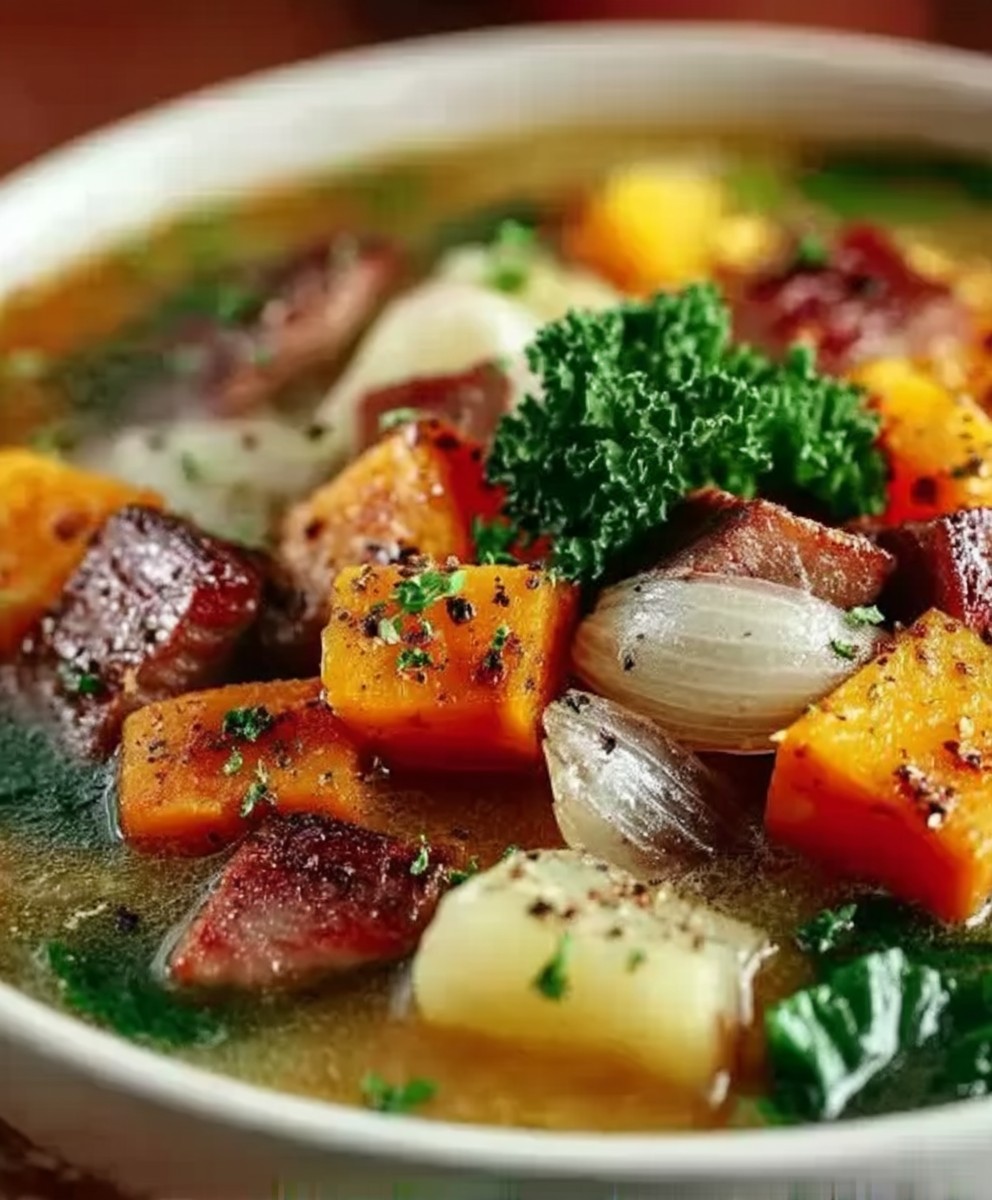 Soupe patates douces boeuf chou