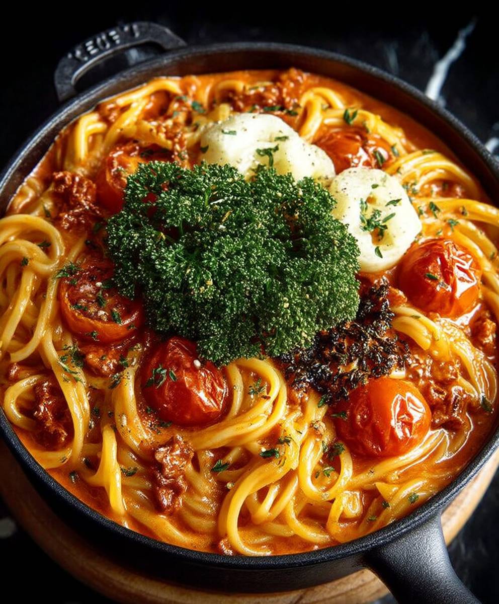 Pâtes crémeuses tomate casserole
