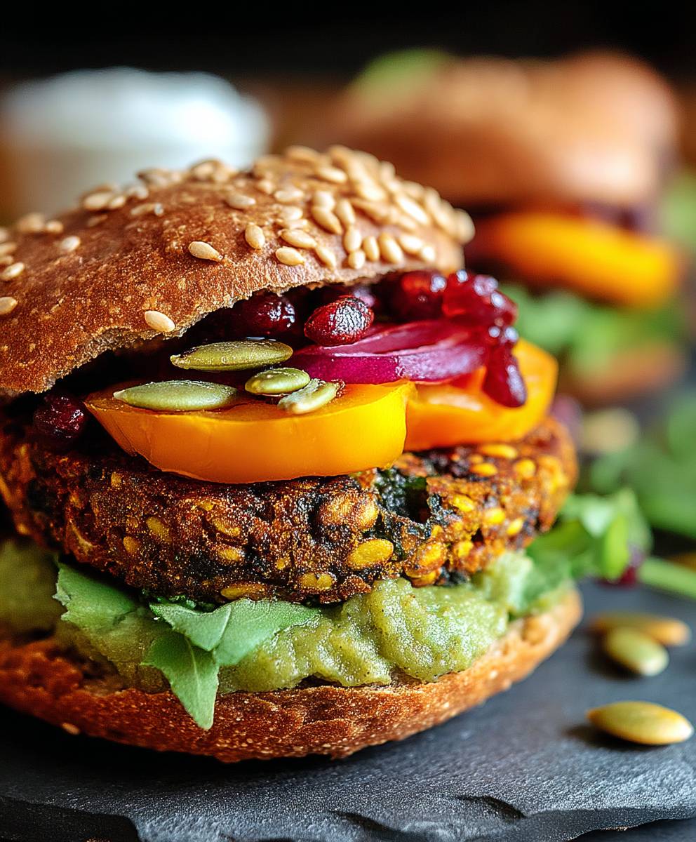 Burgers végétariens graines de citrouille