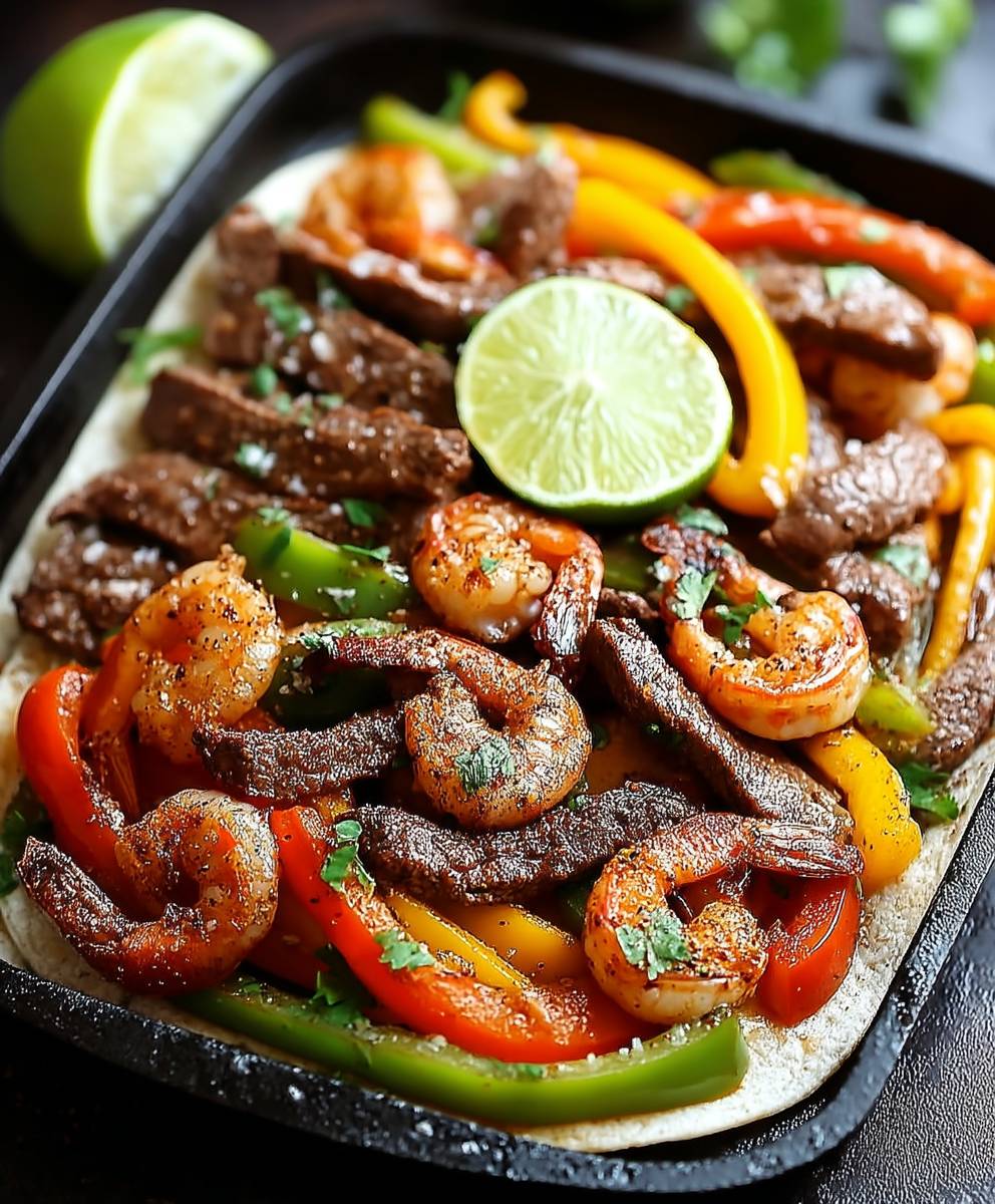 Fajitas boeuf crevettes