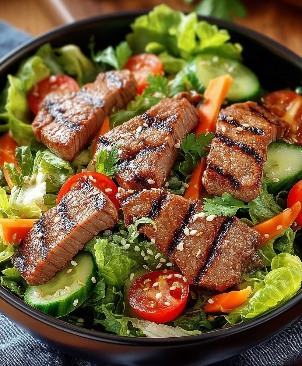 Salade asiatique boeuf grillé