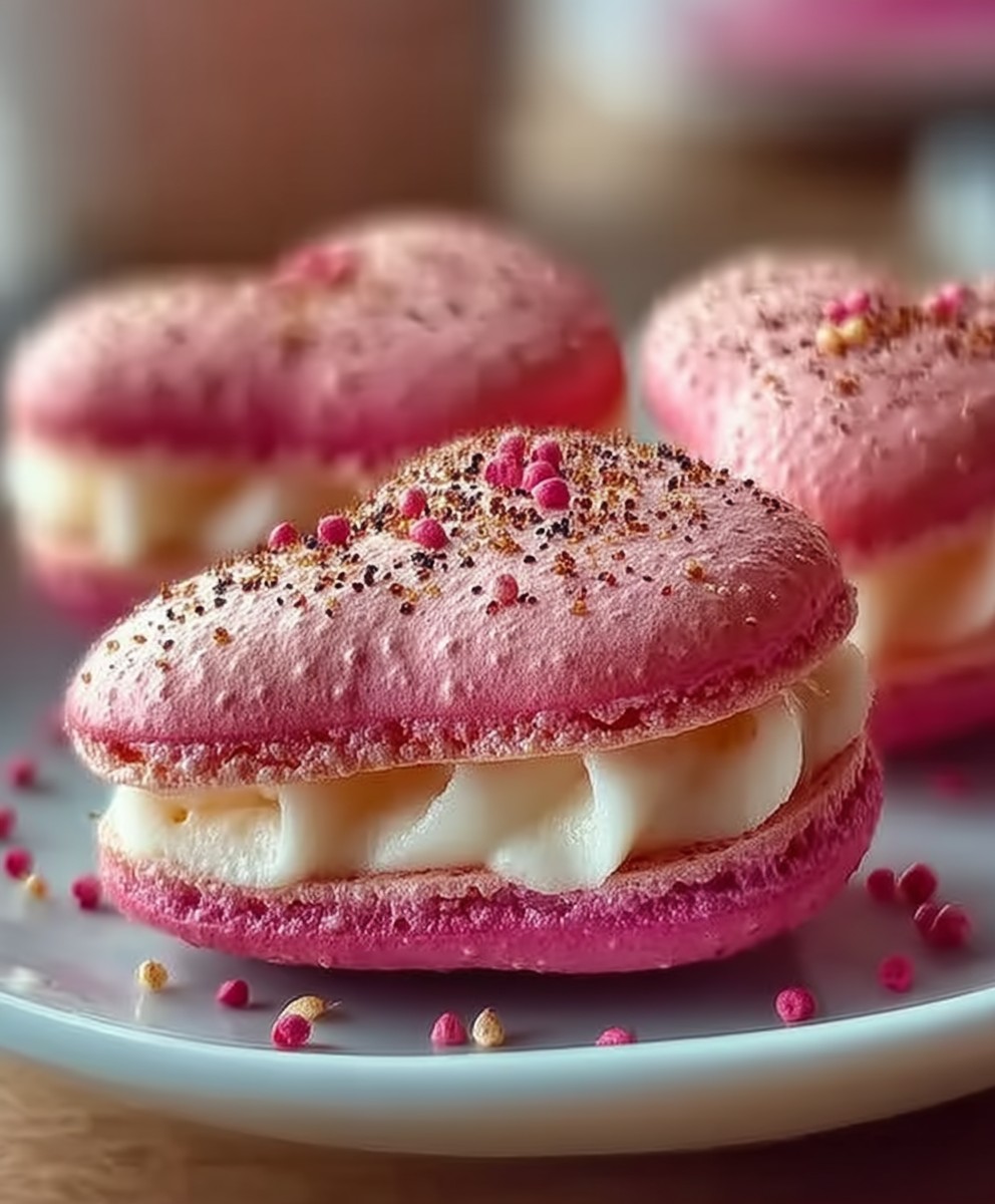 Macarons coeur Saint Valentin