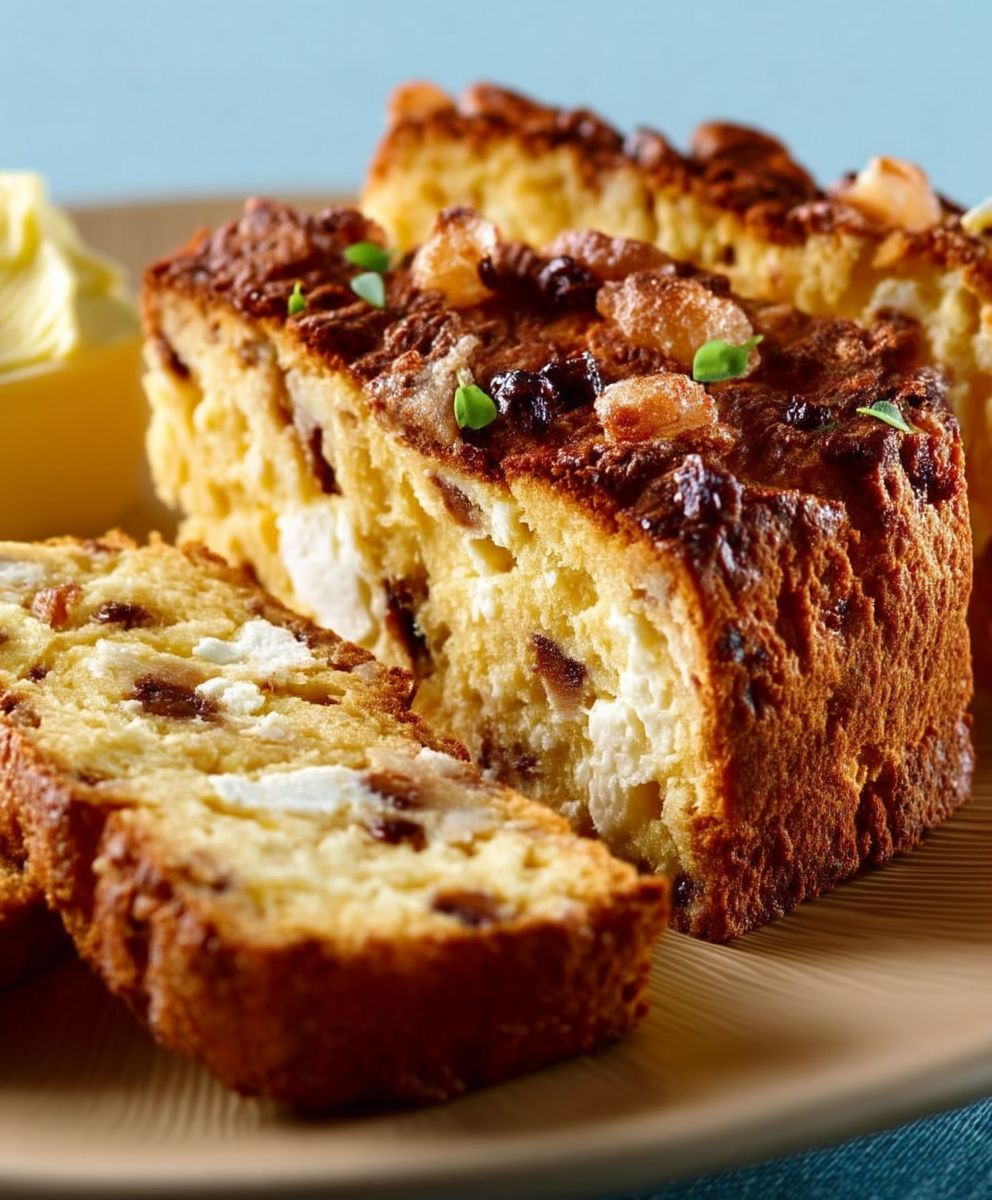 Cake poulet chèvre frais curry