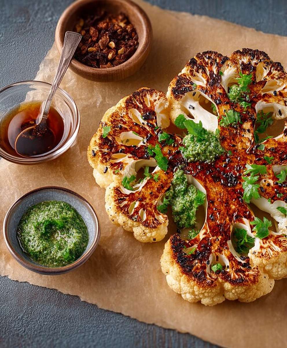 Chou fleur grillé pavot