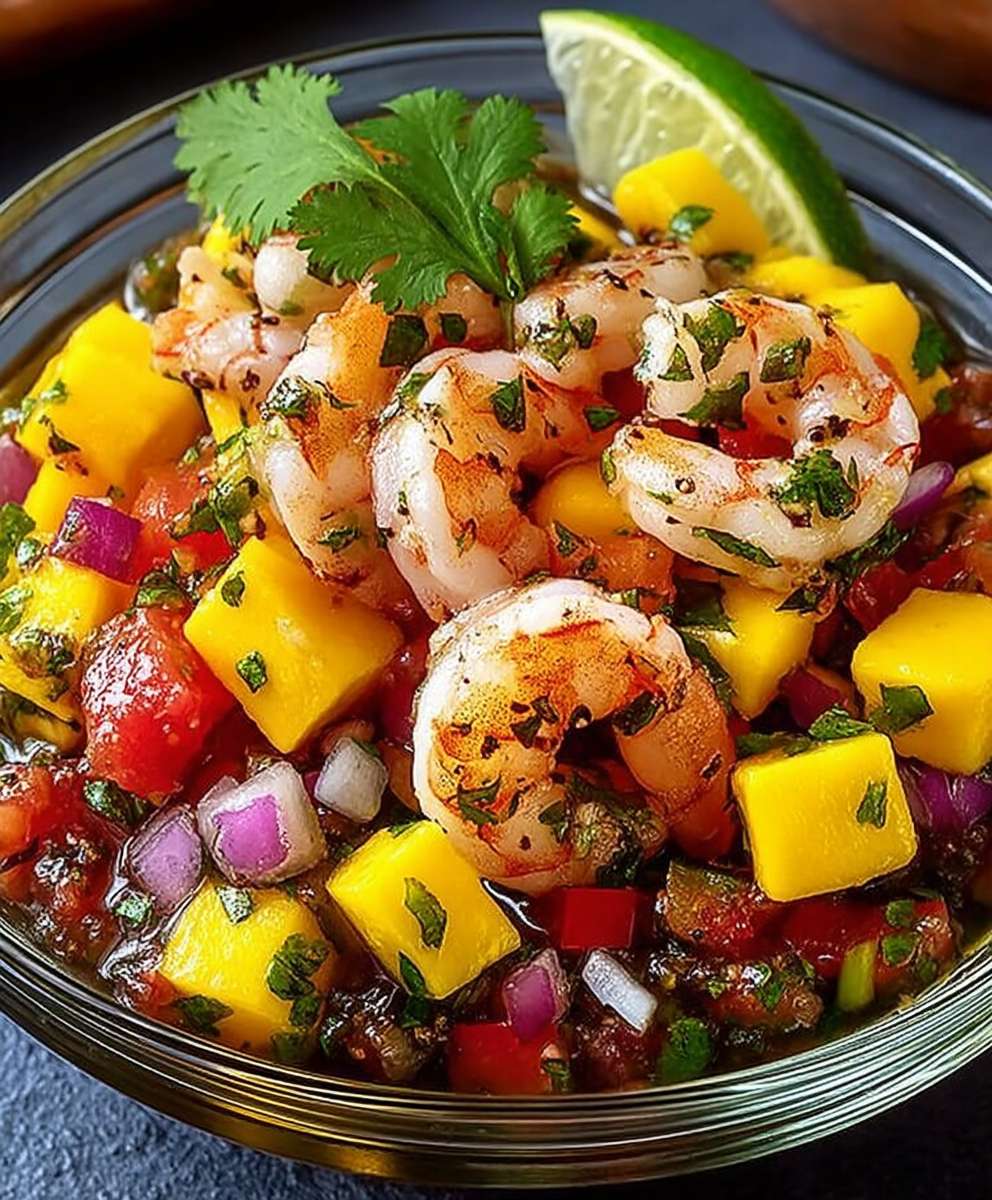 Pico de gallo crevettes mangue