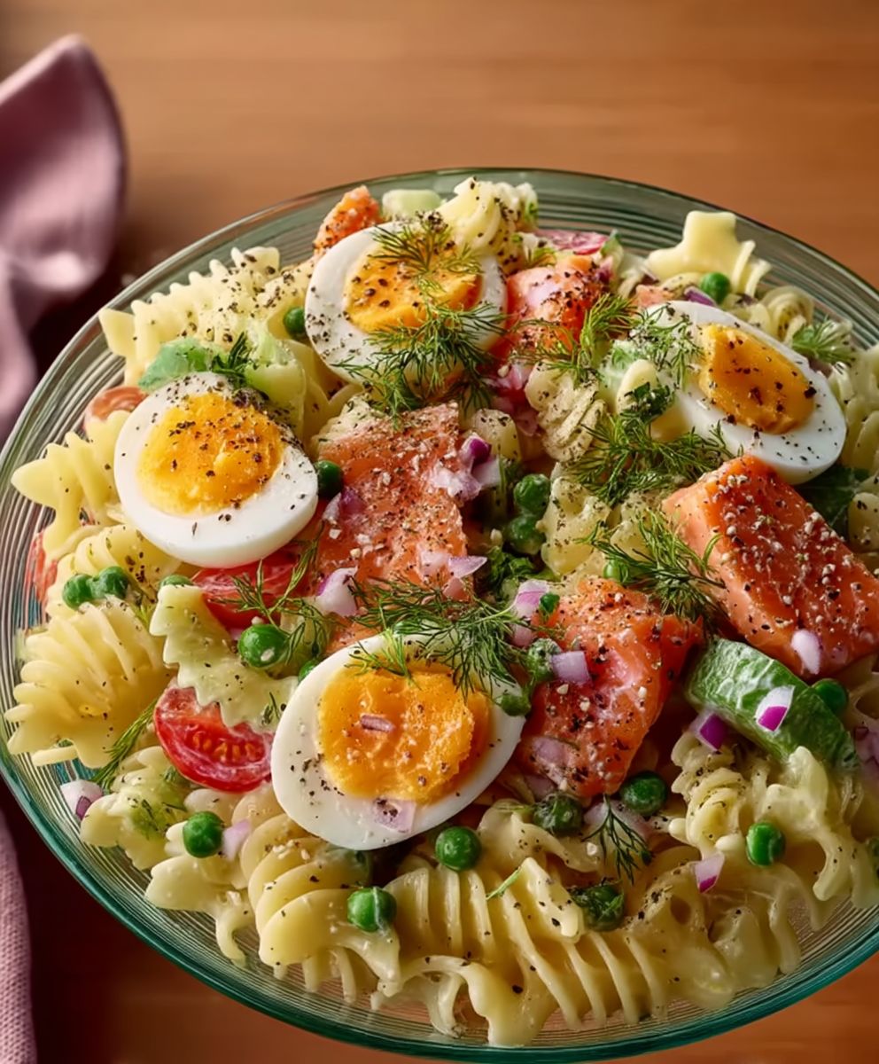 Salade de pâtes saumon fumé