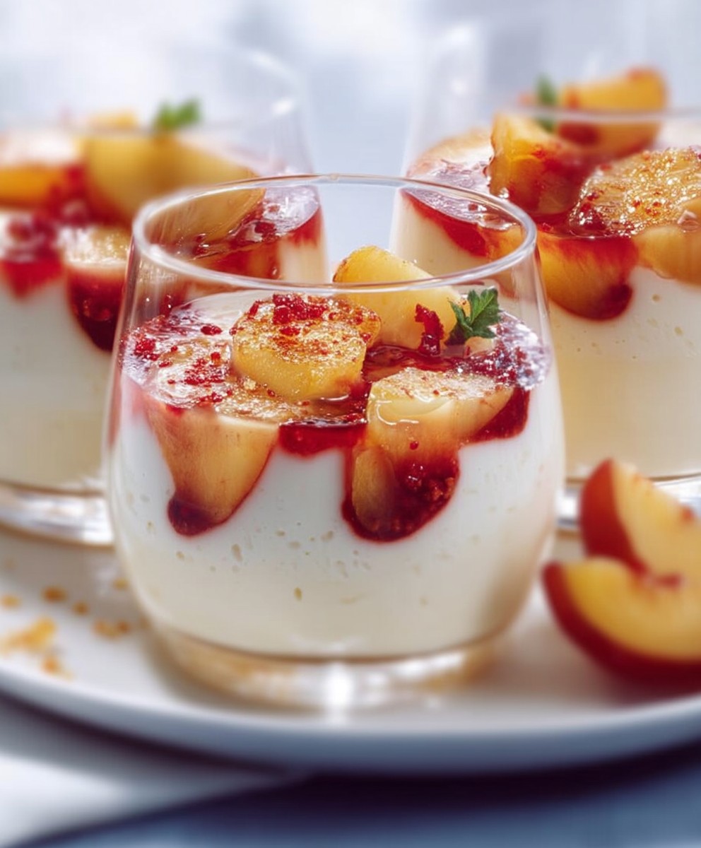Panna cotta aux pêches