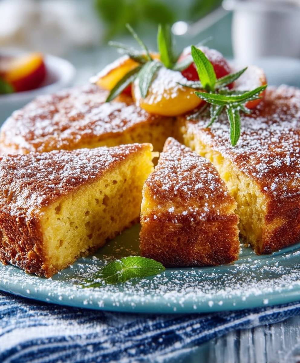 Moelleux aux pêches facile