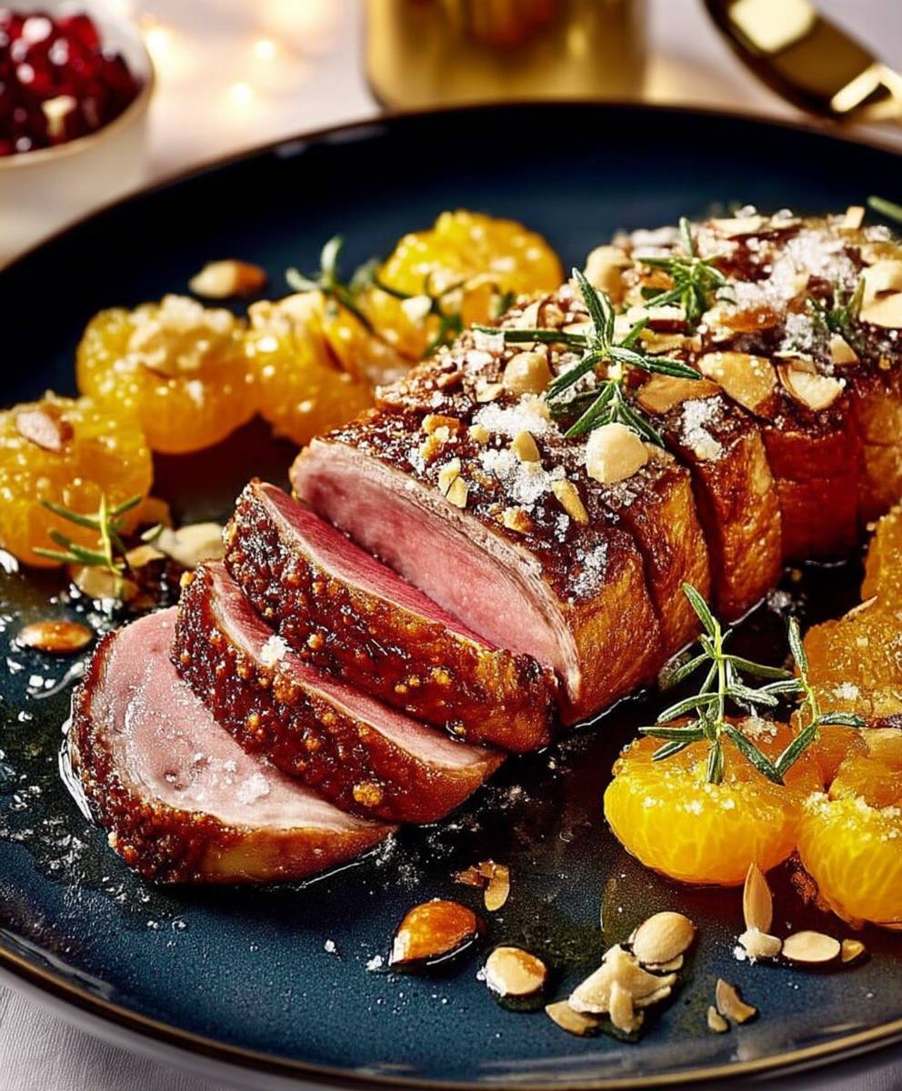 Magret clémentines amandes