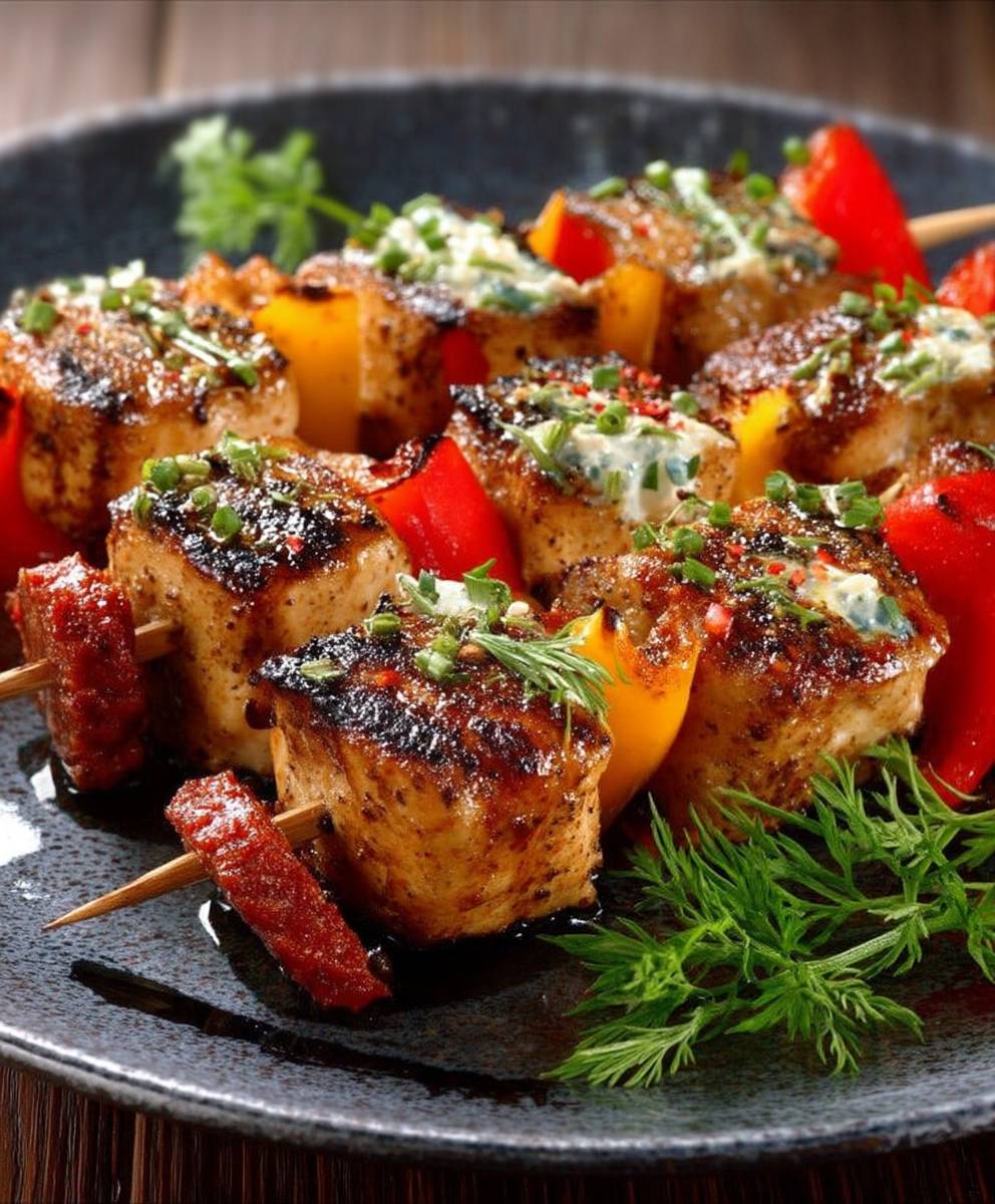 Brochettes poulet chorizo