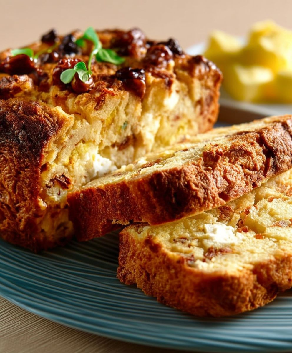 Cake poulet chèvre frais curry