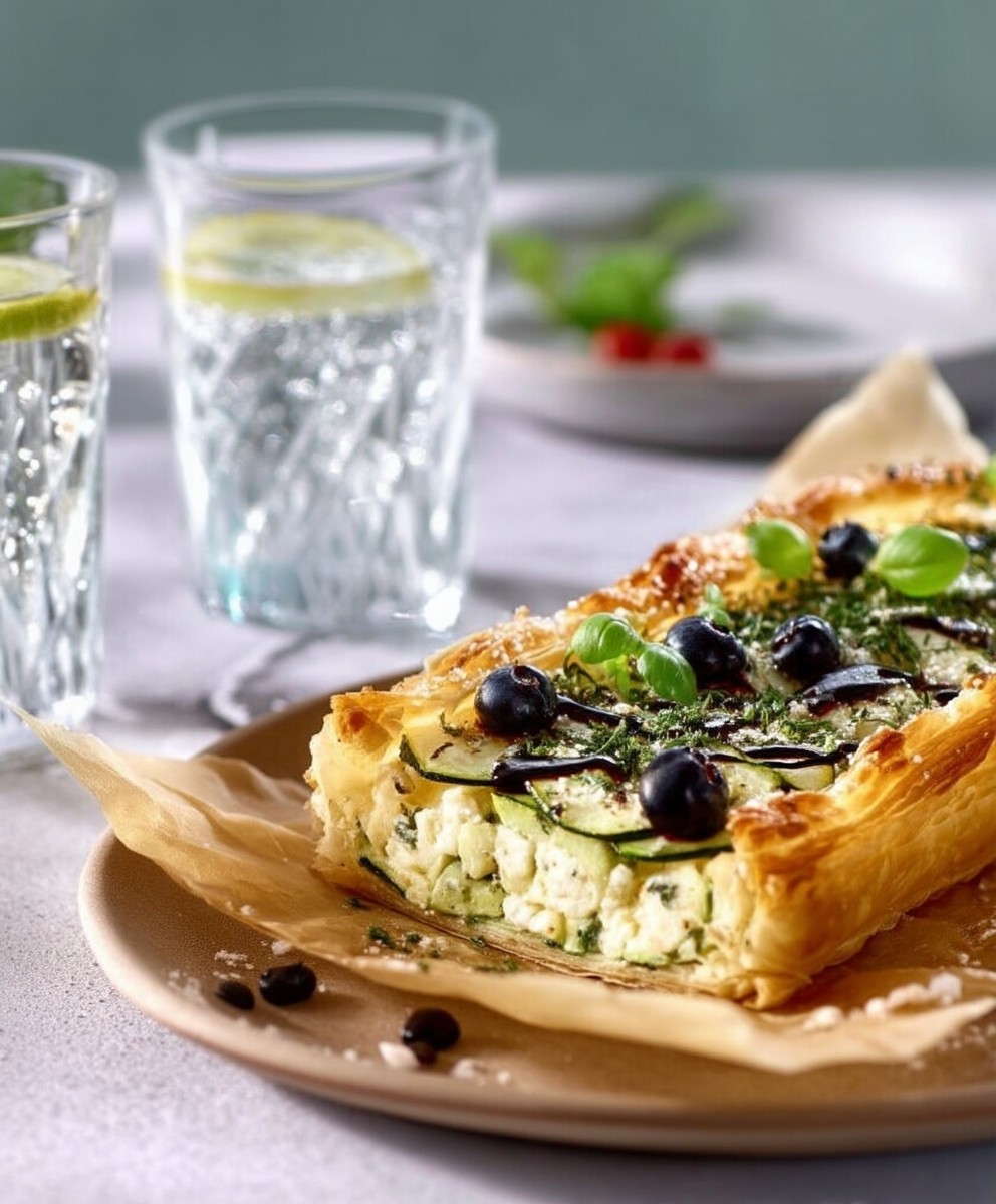 Feuilleté feta courgettes