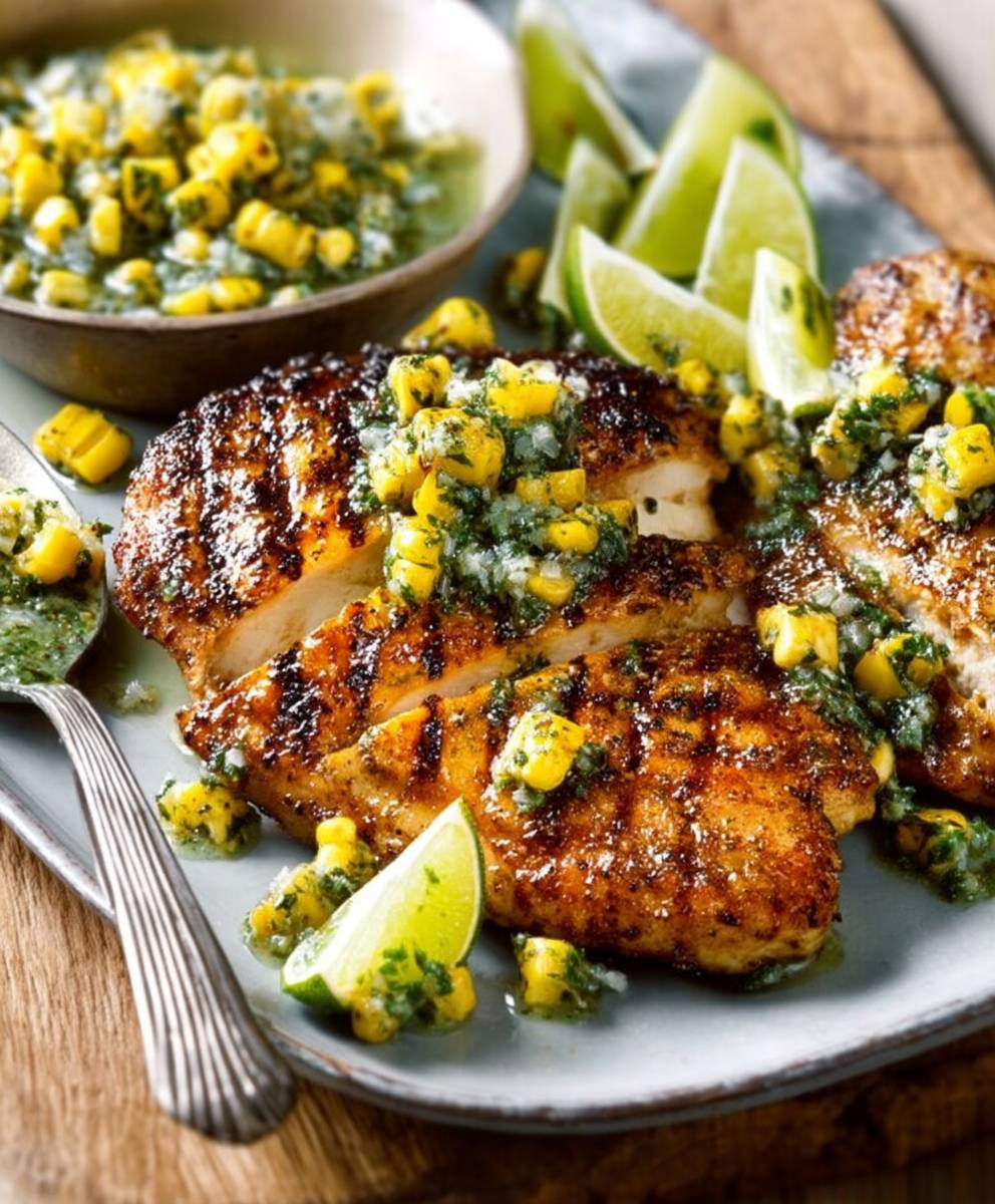 Poulet grillé citron vert coriandre