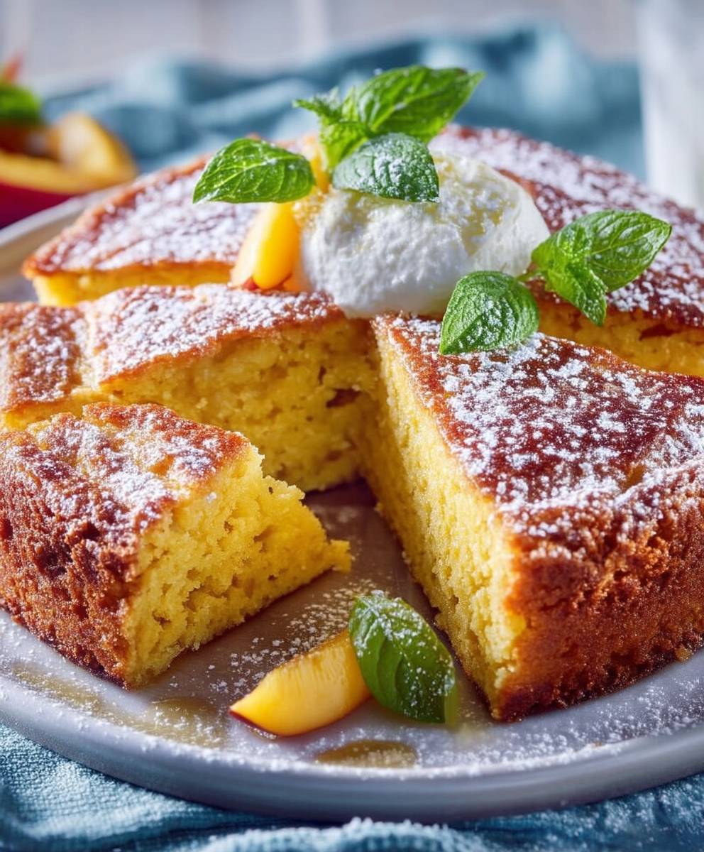 Moelleux aux pêches facile