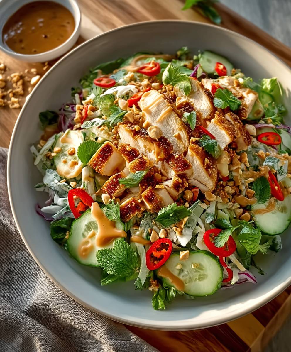 Salade thaïe poulet sauce satay