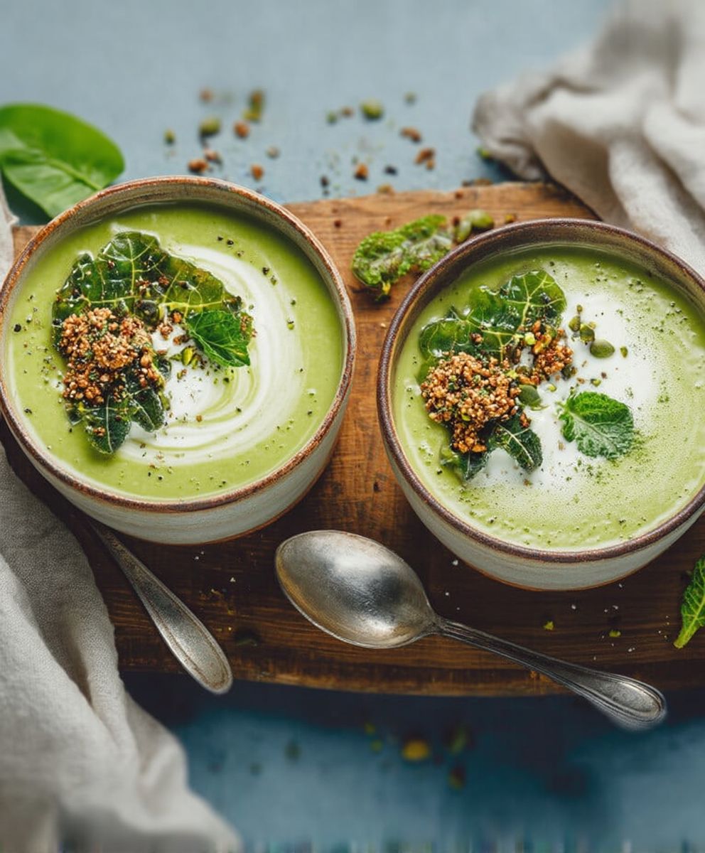Velouté de kale et pistaches