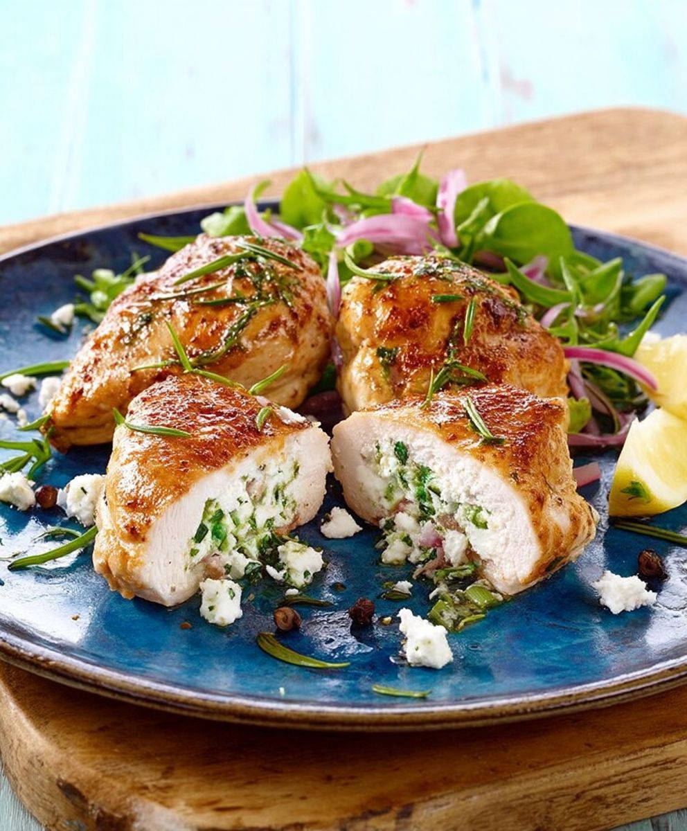 Poulet farci au chèvre