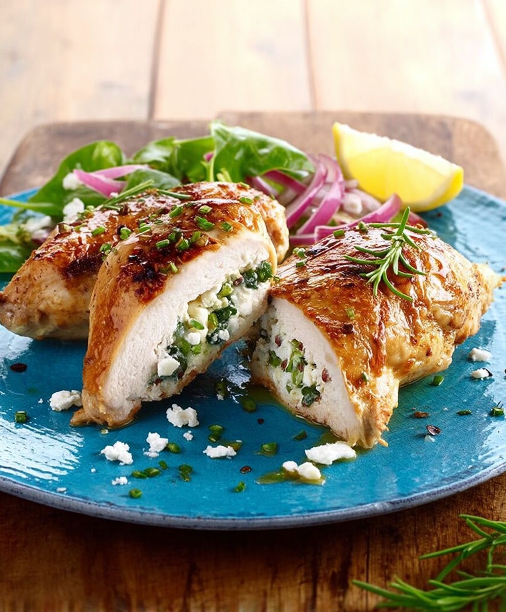 Poulet farci au chèvre